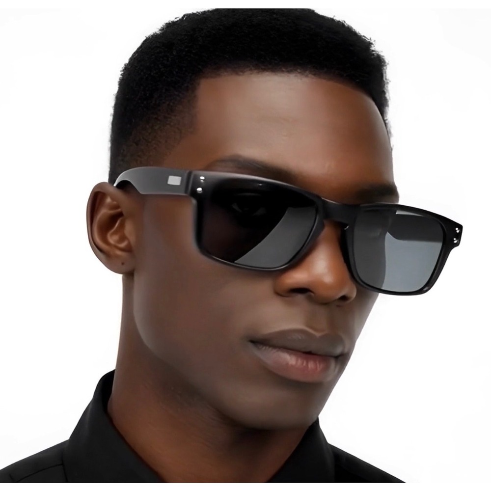 Men Black Square Polarized Sunglasses UV Protection Lightweight Sports Driving